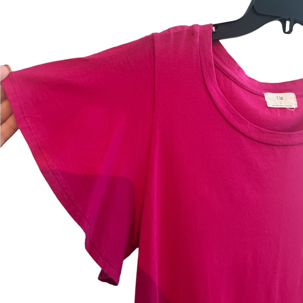 Anthropologie T.La Hot Pink T-Shirt Dress Pullover Style Size Large - Picture 3 of 6